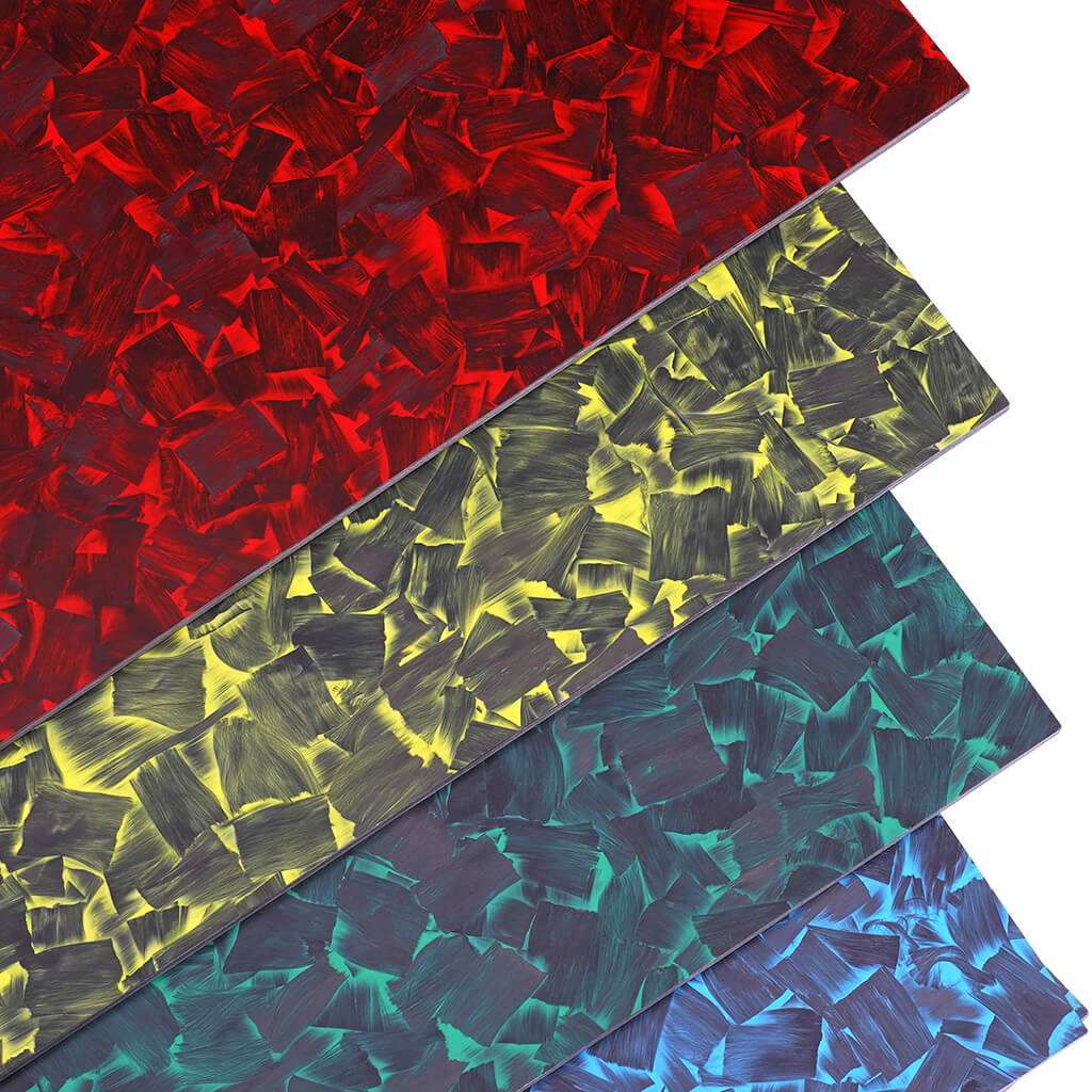 Colored Carbon Fiber Sheet, Forged Pattern Carbon Composite Laminate Plate-Medium Sizes