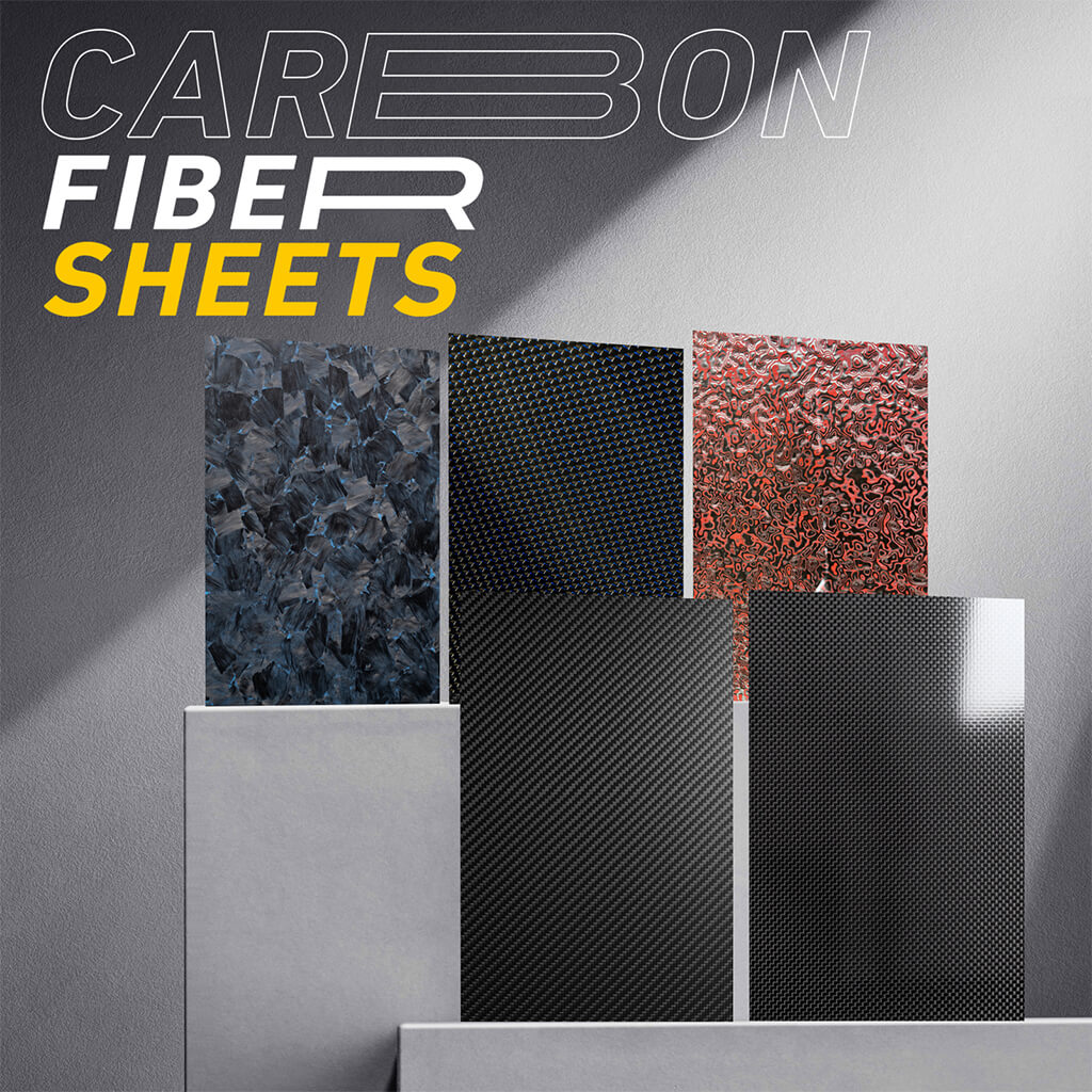 Colored Carbon Fiber Sheet, Forged Pattern Carbon Composite Laminate Plate Board-Large Sizes
