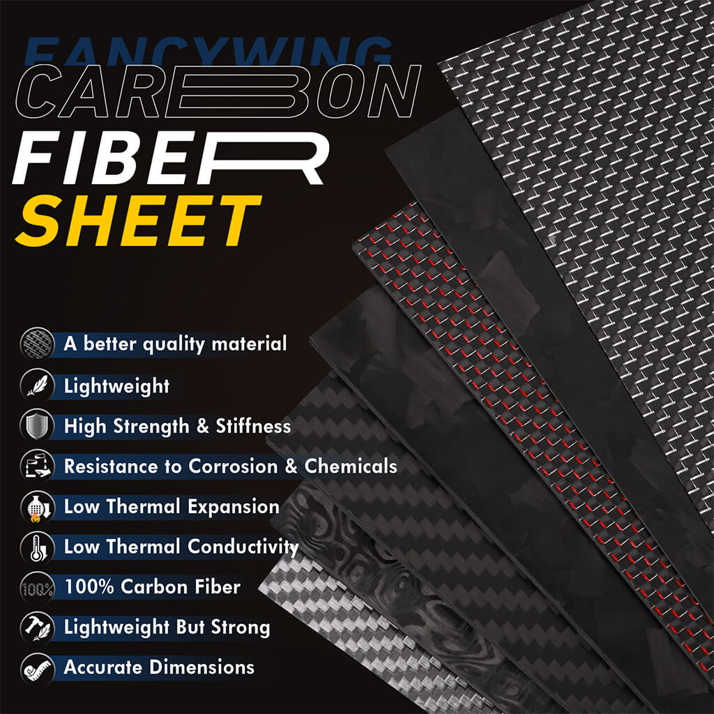 Metallic Carbon Fiber Sheet, Colorful Carbon Composite Laminate Plate Board with Metallic Threads-Medium Sizes