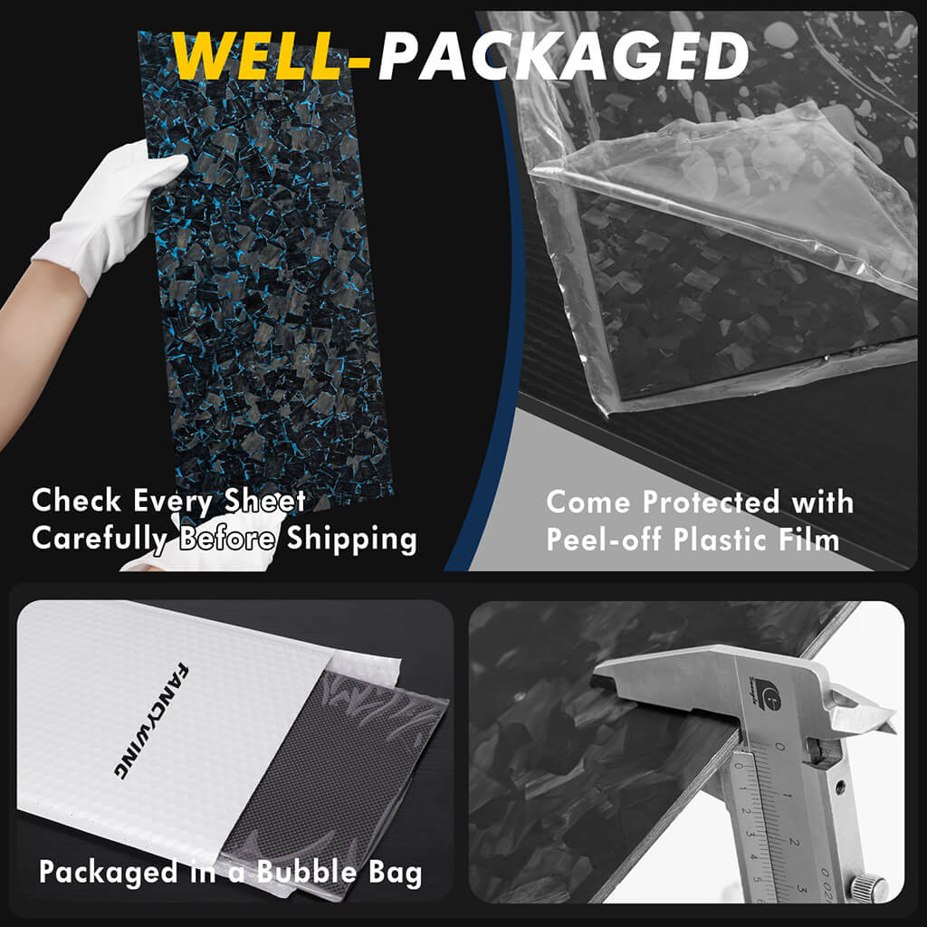 Colored Carbon Fiber Sheet, Forged Pattern Carbon Composite Laminate Plate Board-Large Sizes