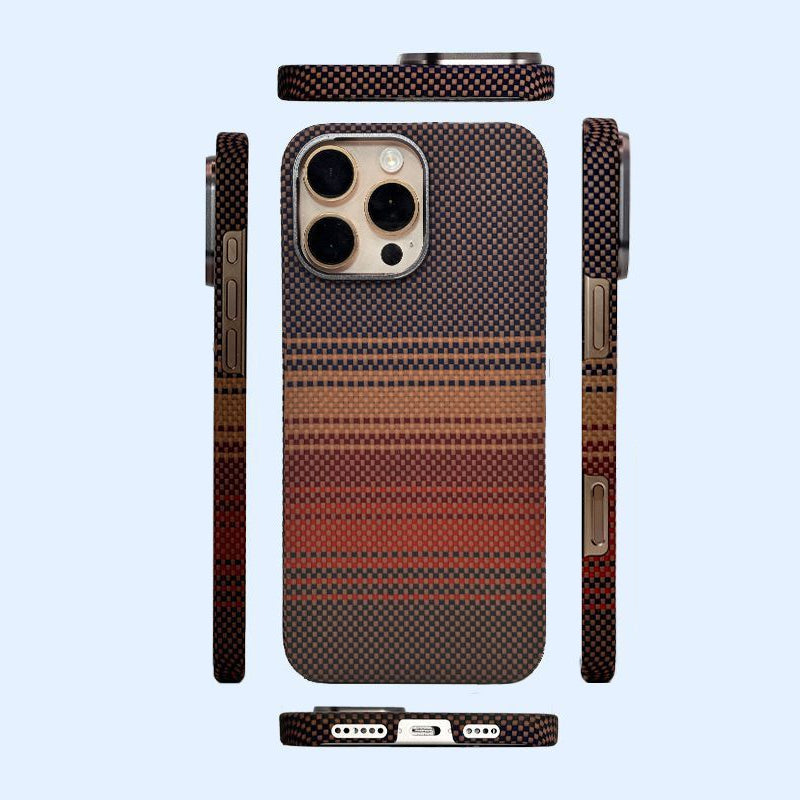 600D Ultra-Thin MagSafe Aramid Fiber Moonrise Sunset Phone Case for iPhone 16 Pro 16 Pro Max