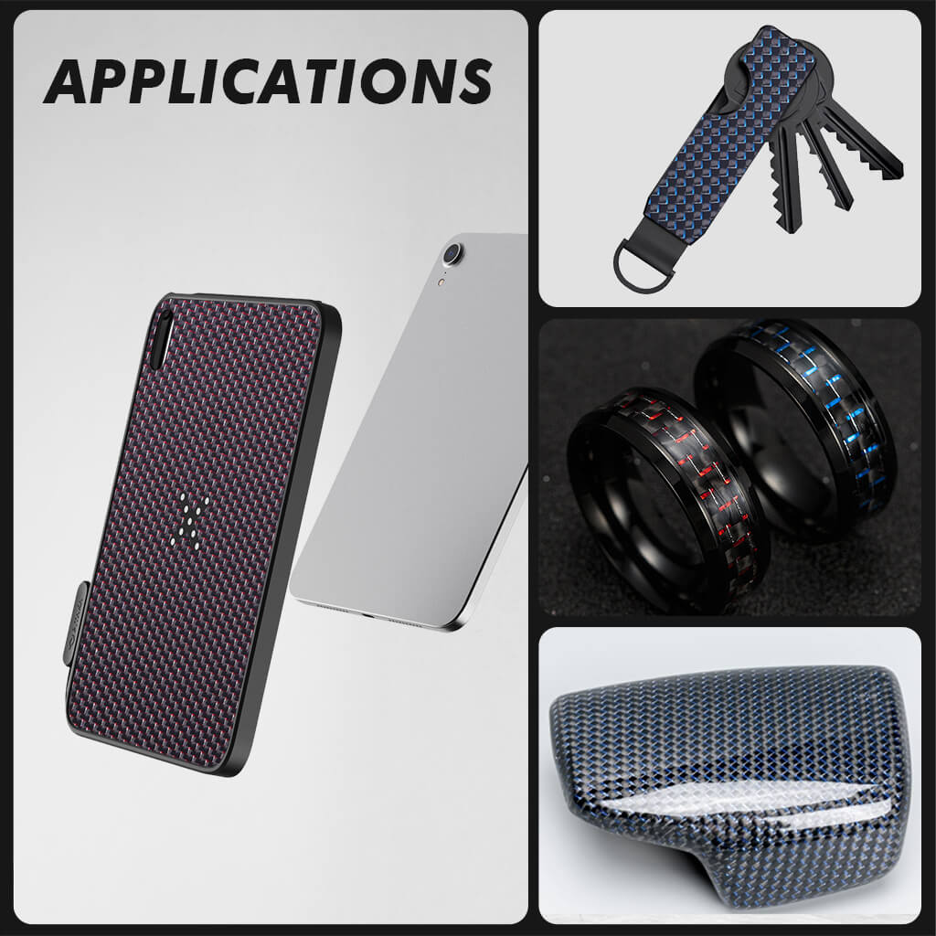Metallic Carbon Fiber Sheet, Colorful Carbon Composite Laminate Plate Board with Metallic Threads-Medium Sizes