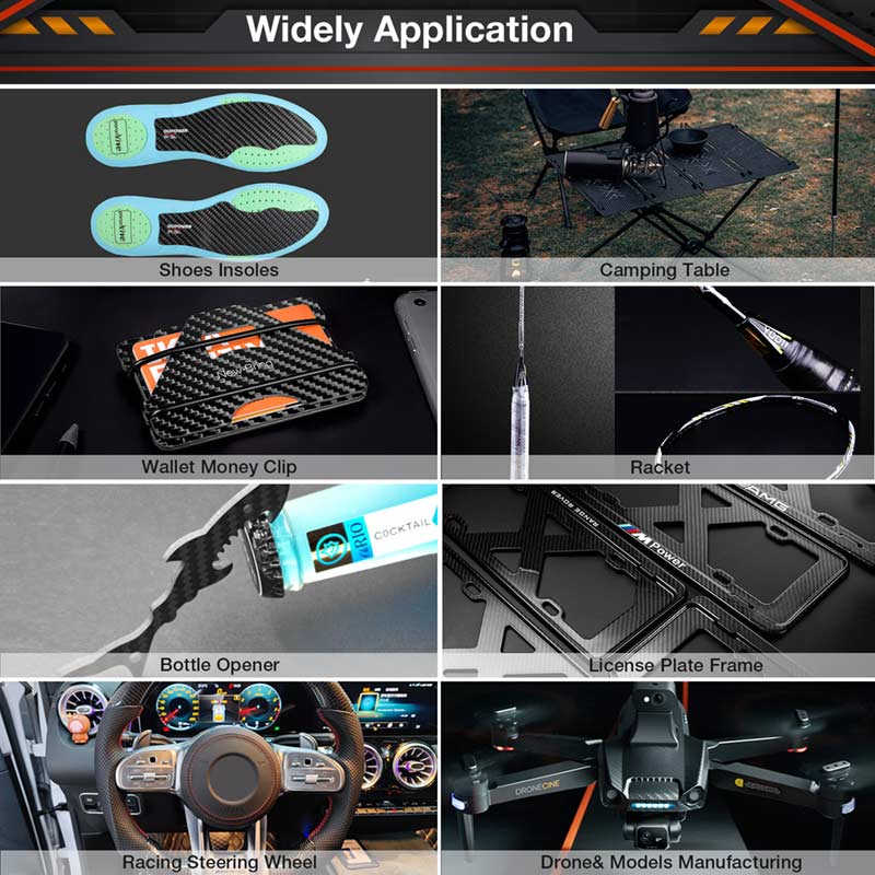 FANCYWING Carbon Fiber Sheets 200X300MM 0.5-6MM Thickness Carbon Fibre Plate
