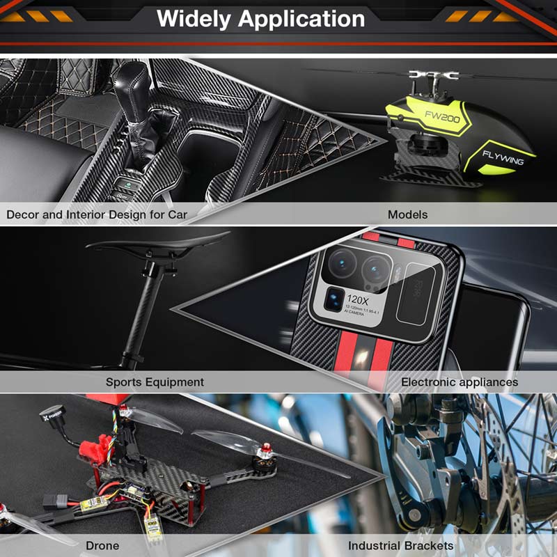 FANCYWING Twill/Plain Weave Carbon Fiber Sheets 240X240mm (0.5-6MM Thickness)