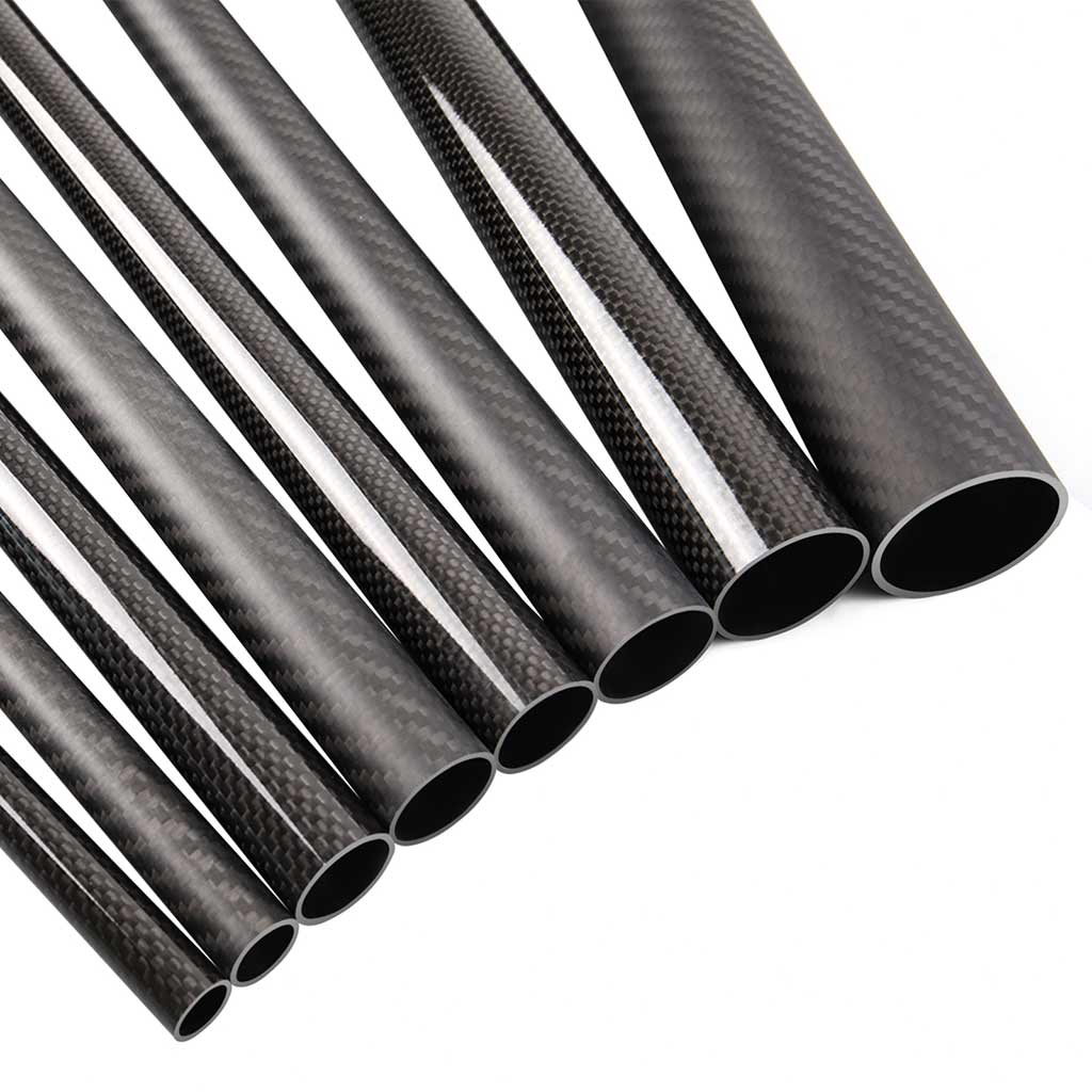 FANCYWING Carbon Fiber Tubes 500mm (19.6 inches) Glossy Surface 6mm to 40mm OD 3K Carbon Fibre Tube