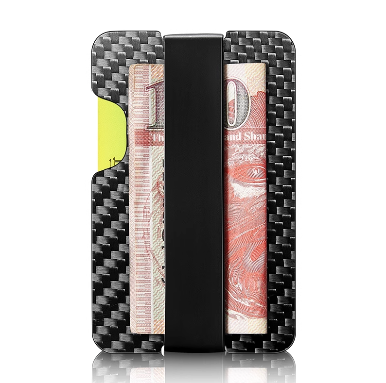 Carbon Fiber RFID Blocking Wallet Card Holder and Money Clip