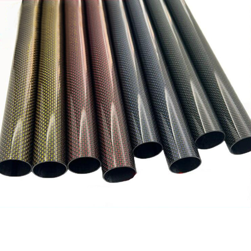 Fancywing 2PCS Metallic 3K Carbon Fiber Tube 500MM (OD:6-50MM)