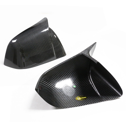 Tesla Model 3/Y/S/X Dry Carbon Fiber Horn Style Rearview Mirror Cover