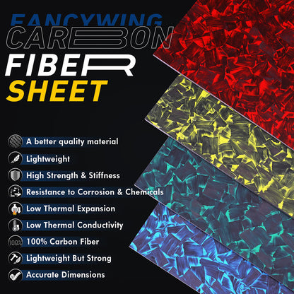 Colored Carbon Fiber Sheet, Forged Pattern Carbon Composite Laminate Plate-Large Sizes