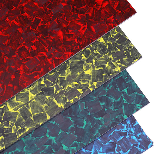 Colored Carbon Fiber Sheet, Forged Pattern Carbon Composite Laminate Plate-Medium Sizes(300x400mm, 300x300mm, 400x400mm, 250x400mm)