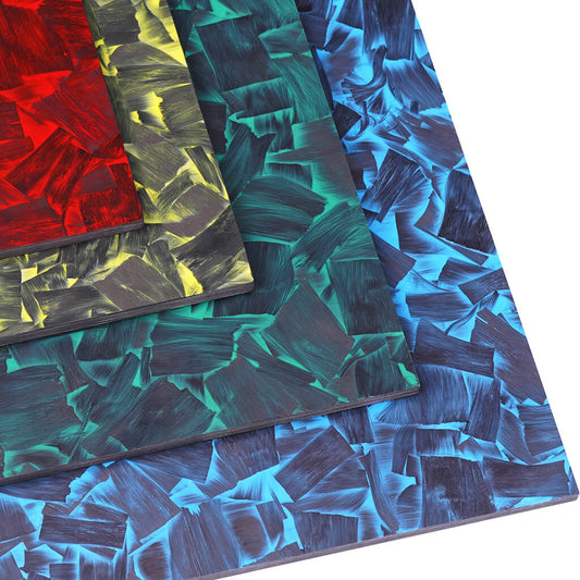 Colored Carbon Fiber Sheet, Forged Pattern Carbon Composite Laminate Plate-Small Sizes(100x250mm, 240x240mm, 200x300mm,200x400mm)