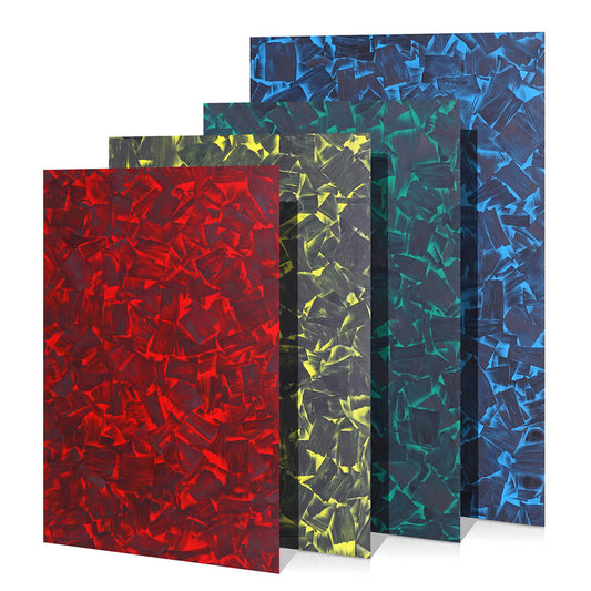 Colored Carbon Fiber Sheet, Forged Pattern Carbon Composite Laminate Plate-Large Sizes(400x500mm, 500x500mm, 500x600mm)
