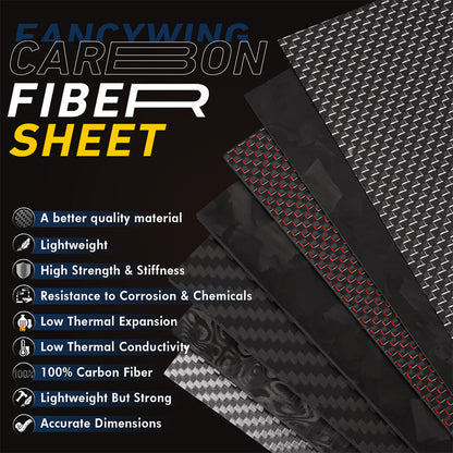 Metallic Carbon Fiber Sheet, Colorful Carbon Composite Laminate Plate Board with Metallic Threads -Large Sizes