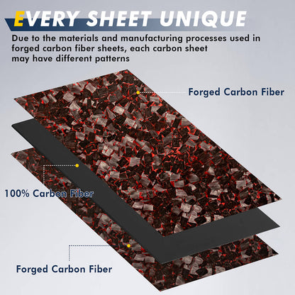 Colored Carbon Fiber Sheet, Forged Pattern Carbon Composite Laminate Plate Board-Large Sizes