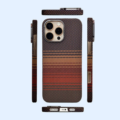 600D Ultra-Thin MagSafe Aramid Fiber Moonrise Sunset Phone Case for iPhone 16 Pro 16 Pro Max
