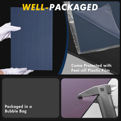 Metallic Carbon Fiber Sheet, Colorful Carbon Composite Laminate Plate Board with Metallic Threads -Large Sizes