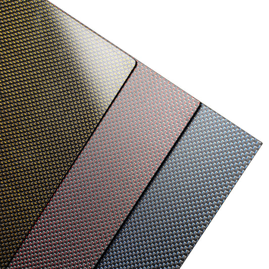 Metallic Carbon Fiber Sheet, Colorful Carbon Composite Laminate Plate Board with Metallic Threads-Medium Sizes(300x400mm, 300x300mm, 400x400mm, 250x400mm)