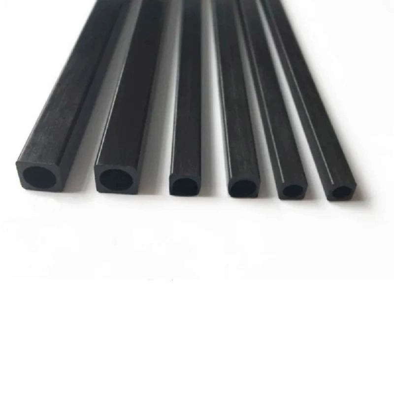 Fancywing 2PCS High Strength 3K Full Carbon Fiber Square Tube 500mm Outer Square Inner Round