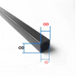 Fancywing 2PCS High Strength 3K Full Carbon Fiber Square Tube 500mm Outer Square Inner Round