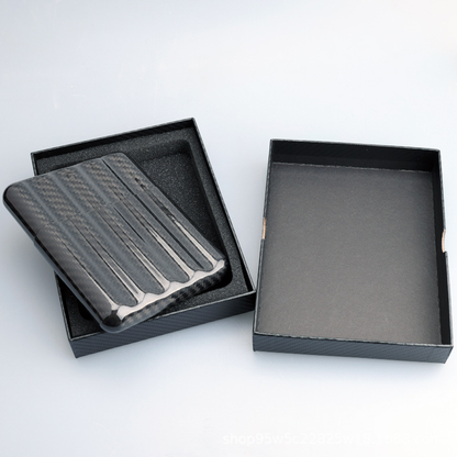3K Twill Glossy Portable Carbon Fiber Cigar Travel Carrying Case Humidor