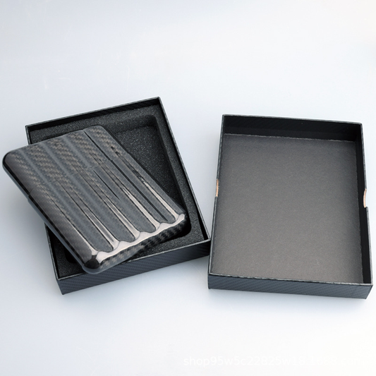 3K Twill Glossy Portable Carbon Fiber Cigar Travel Carrying Case Humidor