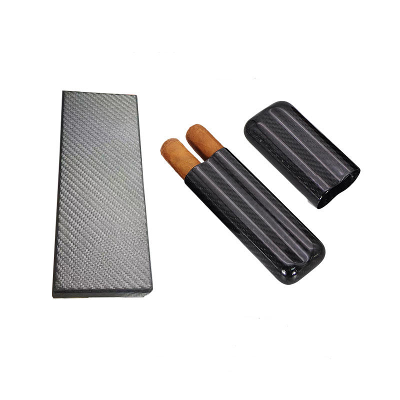 3K Twill Glossy Portable Carbon Fiber Cigar Travel Carrying Case Humidor