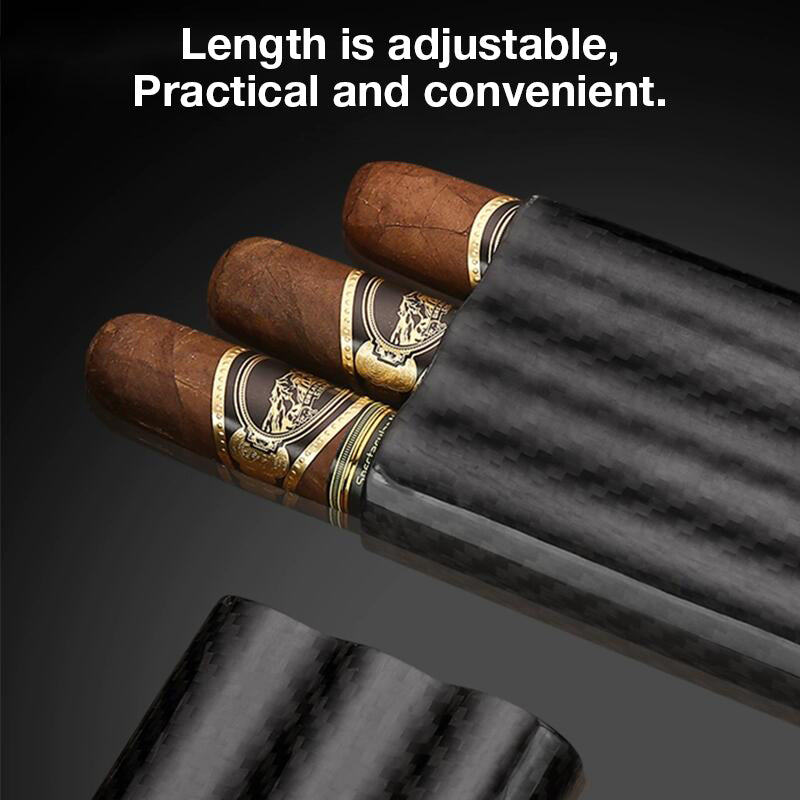 3K Twill Glossy Portable Carbon Fiber Cigar Travel Carrying Case Humidor