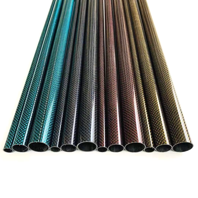 Fancywing 2PCS Metallic 3K Carbon Fiber Tube 500MM (OD:6-50MM)