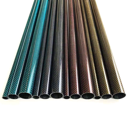 Fancywing 2PCS Metallic 3K Carbon Fiber Tube 500MM (OD:6-50MM)