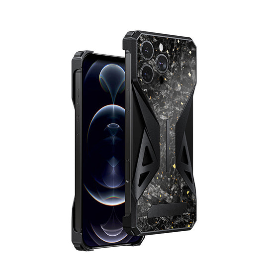 Forged Carbon Fiber + Aluminum Alloy Phone Case for iPhone 15/16 Pro 16 Pro Max