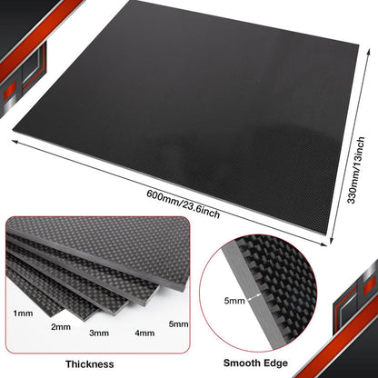 FANCYWING Large Carbon Fiber Sheets 330X600MM-2-2.5MM Thickness