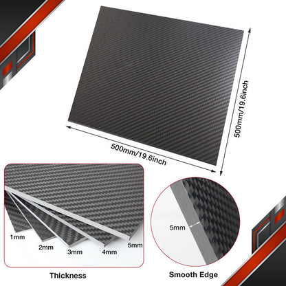 FANCYWING 3K Carbon Fiber Sheet 500x500mm–1-6mm Thickness