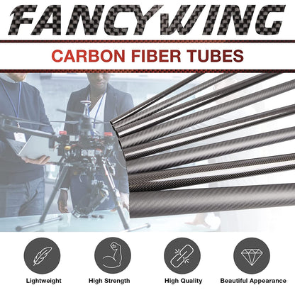 FANCYWING 330mm 14mm x 16mm x 330mm Carbon Fiber Tubes Glossy Surface 3K Roll Wrapped 100% Pure for Quadcopter Multicopter (2PCS /4PCS)