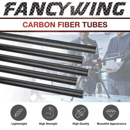 FANCYWING 200MMX 1MM to 10MM Carbon Fiber Rod for RC Airplane DIY Craft (5 PCS)