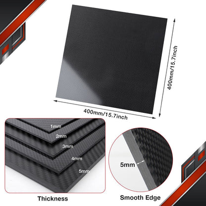 FANCYWING Carbon Fiber Sheets 400X400MM-0.5-6MM Thick Carbon Fibre Plates