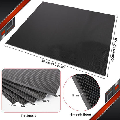 FANCYWING Large Carbon Fiber Sheets 400X500mm (1–6mm Thickness)