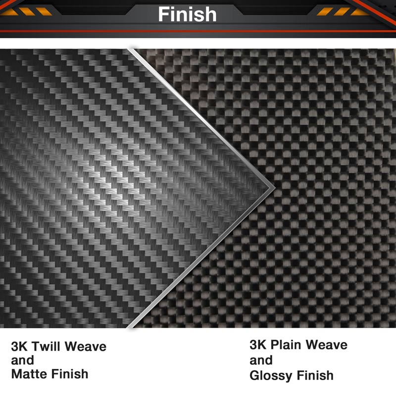 3K Carbon Fiber Plate Panel Plain Twill Weave Matt Glossy Surface Full  Carbon Fiber Plate Panel Sheet : : Home Improvement