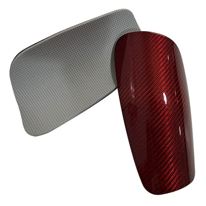 red carbon fiber shin guard